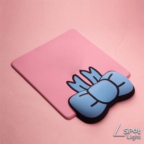 마우스 패드 젤쿠션 실크소재 20mm 핑크