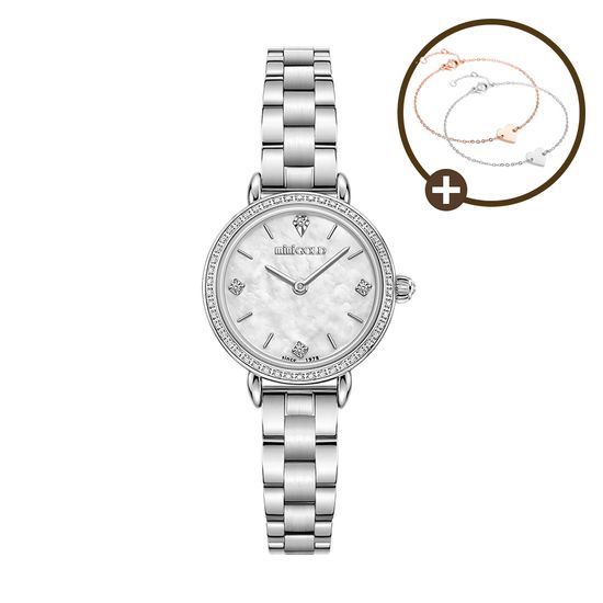 미니골드 여성 큐빅 슬림 메탈밴드 손목시계 실버