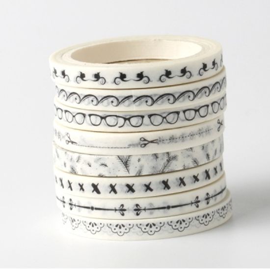 블랙앤화이트 라인테이프 디자인테이프 마스킹테이프