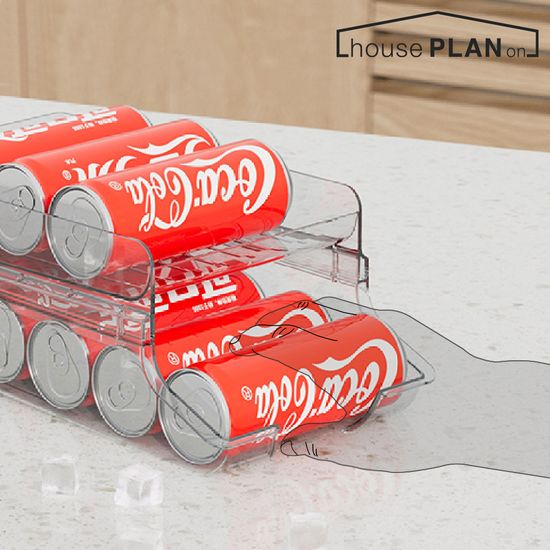 하우스플랜온 냉장고 정리 2단 캔 디스펜서
