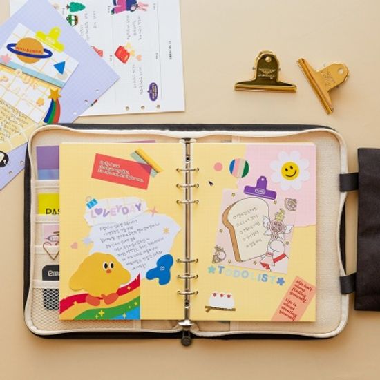 만년형 캔버스 6공 다이어리 세트 - A5