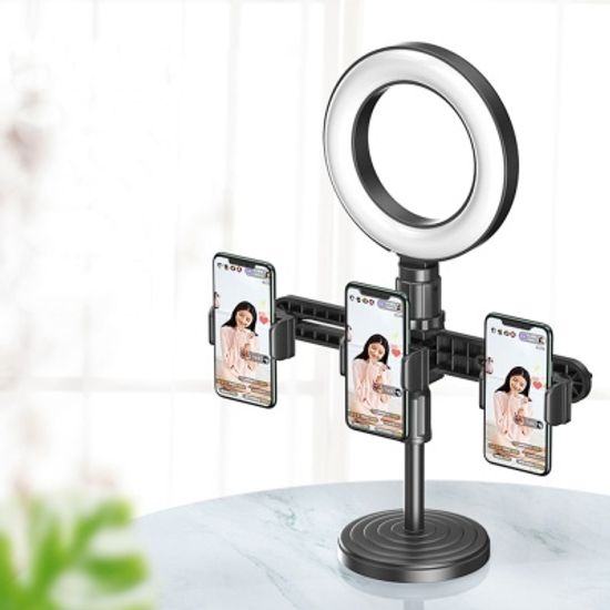 뷰티 3색 조명 스마트폰 듀얼 트리플 스탠드 거치대