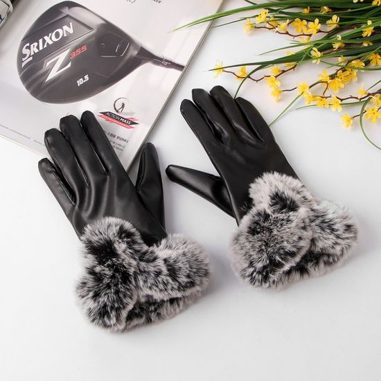 로망스 퍼 가죽장갑/ 여성용겨울장갑