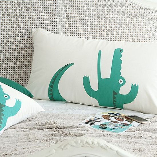 자체제작 악어 헤드쿠션커버 / 솜미포함