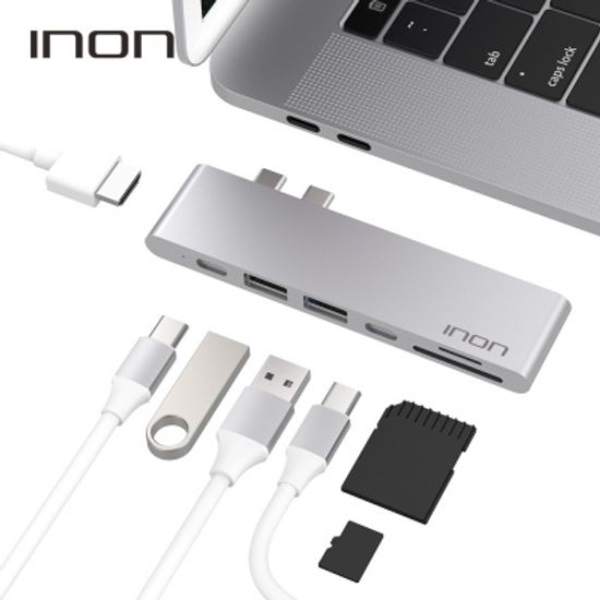 아이논 USB 3.0 C타입 듀얼 7in1 멀티허브 IN-UC310C