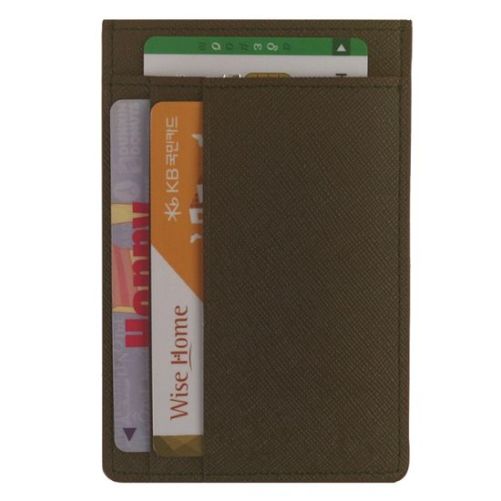 웍스 메쉬패턴 인조가죽 슬림 카드지갑 AS502 브라운