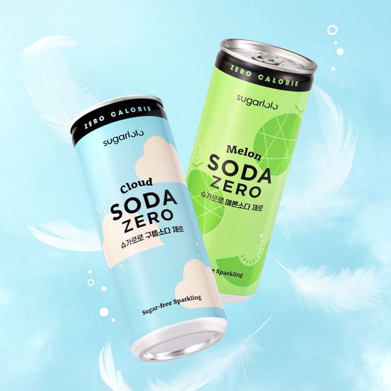 슈가로로 당류 0g 소다 제로 2종 24캔(메론/구름)
