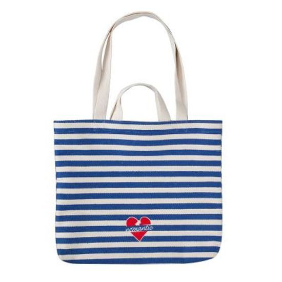 [비욘드클로젯X매니퀸]노맨틱로고 스트라이프백 블루