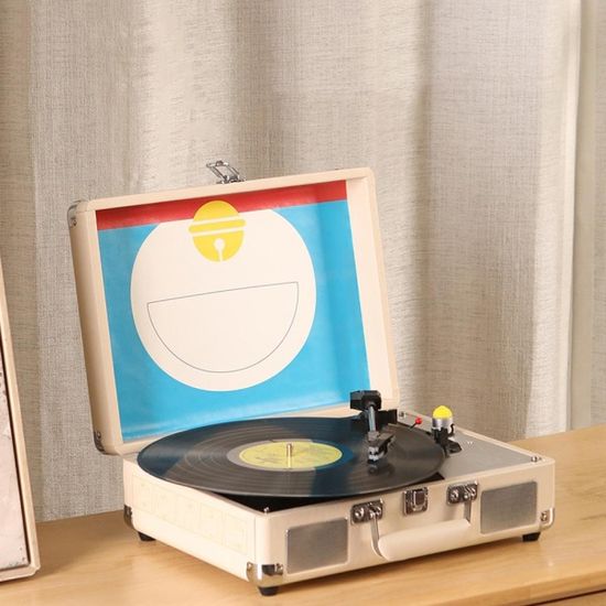 도라에몽 빈티지 LP 레코드 플레이어 턴테이블 블루투스 스피커