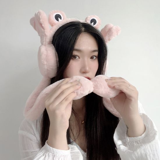 팔딱 개구리 움직이는 귀마개 이어머프 방한귀도리