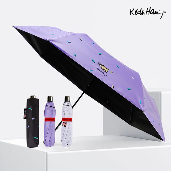 [1+1] 키스해링 7K 팝 3단 초경량 양우산