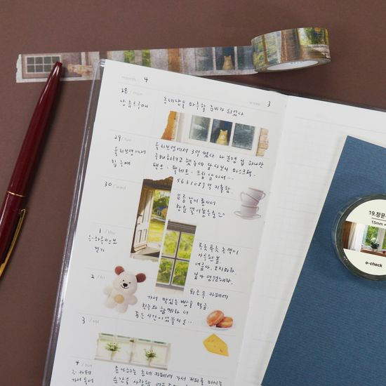 오첵 무드 마스킹 종이 테이프 마테 다꾸 스티커 6종