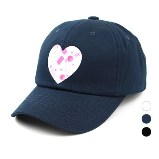 [디꾸보]빅 하트 프린팅 심벌 볼캡 패션 모자 ET807