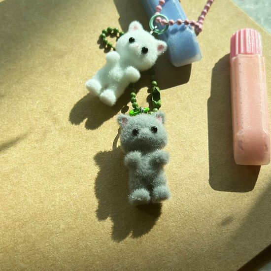 먼지 고양이 군번줄 키링