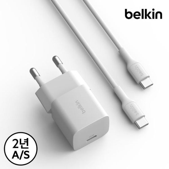 벨킨 25W USB-C PD 3.1 PPS 고속 충전기 WCA012WH