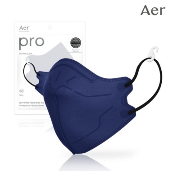 아에르 프로 컬러마스크 네이비 10매(방진2급)