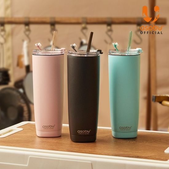 아소부 스텐 진공 텀블러 600ML 아쿠아리나 블랙
