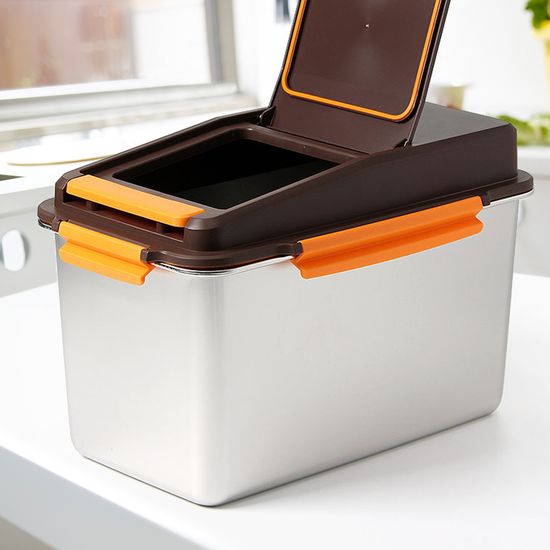 [온프레시] 304스텐 밀폐 쌀통 10kg 원터치 잡곡통