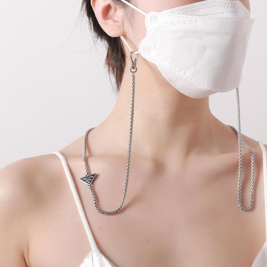 마스크 분실방지 스트랩 실버 진주 체인 목걸이 줄 끈