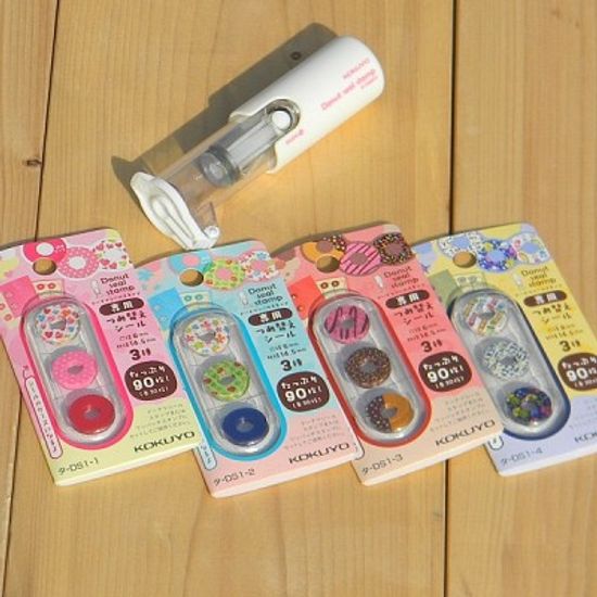 [KOKUYO] 다이어리,앨범,봉투,선물포장에.. 일본 고쿠요 꾸미기 스티커 Donut seal stamp 리필 HC451