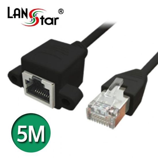 랜 LAN 연장 판넬 CAT5E FTP Open 스크류 5M 블랙