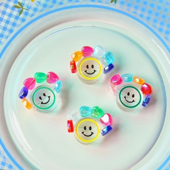 클리어 스마일 하트 반지