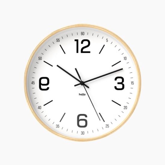 자작나무 내추럴 빅넘버 무소음 인테리어 벽시계