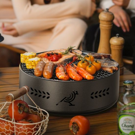 힐링캠핑 그릴 숯불 화로(그레이) 물받이 바베큐그릴