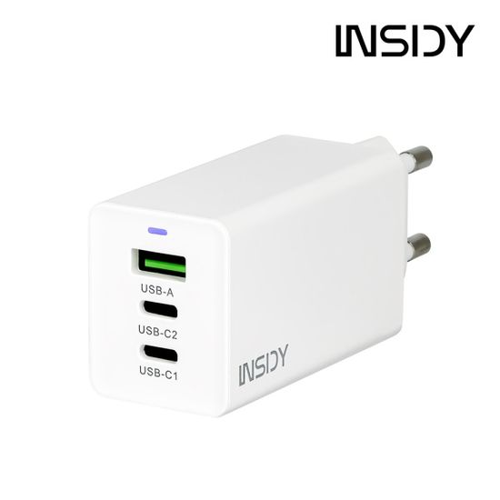 인사이디 3포트 초고속 정품 충전기 IPC-65W 어댑터