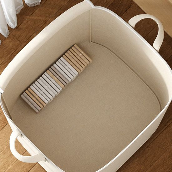 아이보리 심플 패브릭 수납 정리함 4size