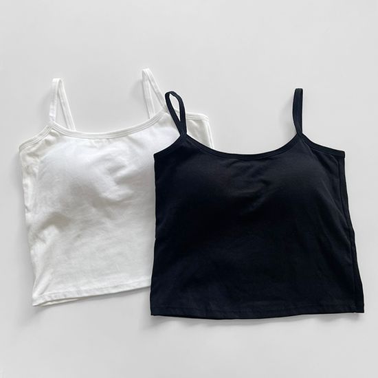 [1+1] 데일리 캡내장 크롭 끈나시 3color