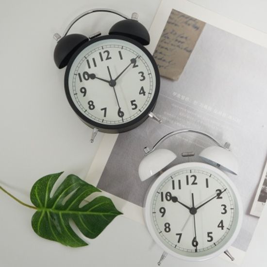 [시우아트] 트윈벨 무소음 탁상 알람시계 (자명종)