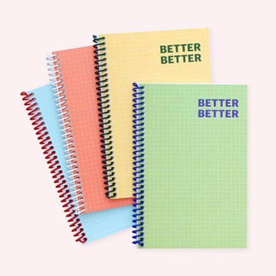 리훈 아무노트 스프링 모눈 무지 줄 공책 4권세트