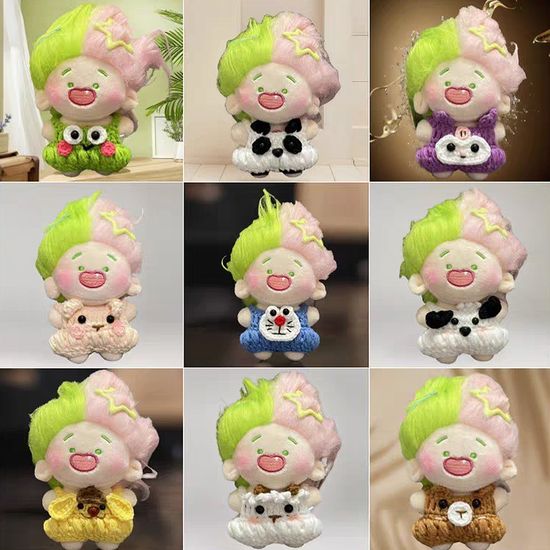 큐트 10cm 별자리 애착 인형 키링 뜨개옷 머리 꾸미기