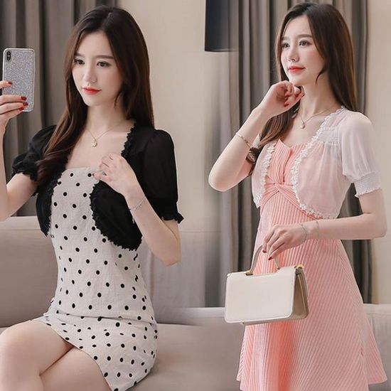 가디건 쉬폰 상의 자켓 여성 원피스 코트(WF780B0)