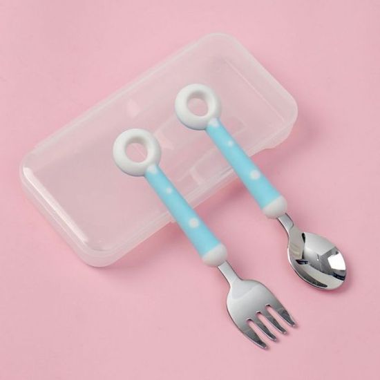 유아 도넛 수저 세트 아기숟가락 포크(WFGQF91)