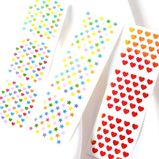 스티커펀 미니하트 미니별 오로라 스티커(st113)