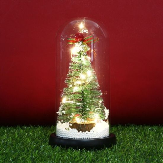 LED 유리돔 크리스마스 트리 무드등(산타 로고)