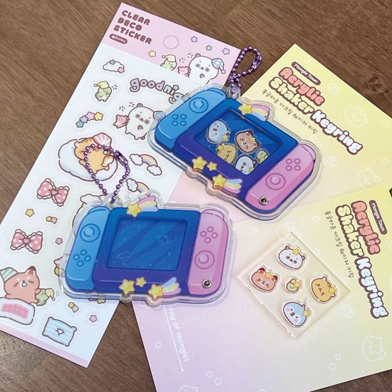 몽글타운 아크릴 쉐이커 키링