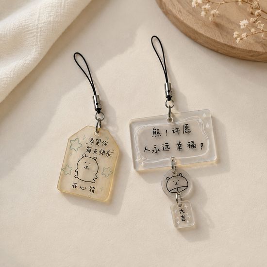 농담곰 행운 부적 오마모리 후우링 키링 액막이 참