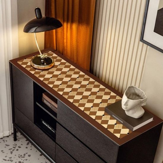 모던 Vintage 아가일체크 신발장 TV장 보호패드