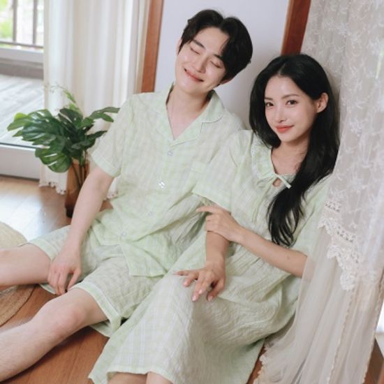 (지짐이 원단) 프레쉬 인견 여름잠옷 원피스 커플잠옷