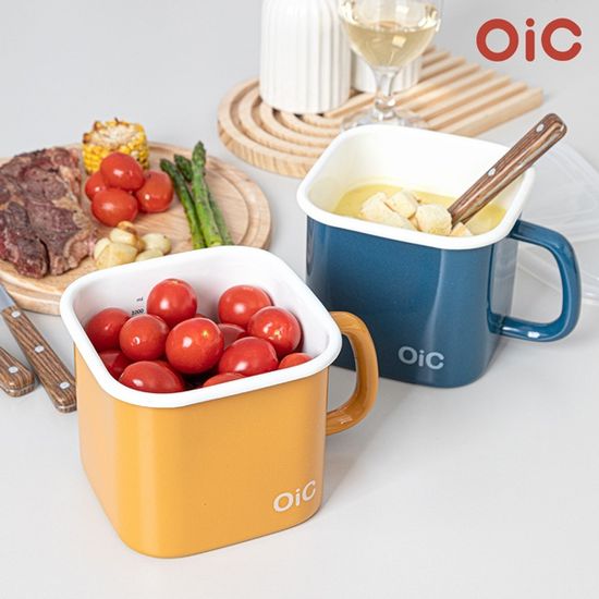 OIC 뚜아 법랑 캐니스터 인덕션IH 1.5L+튀김망 세트