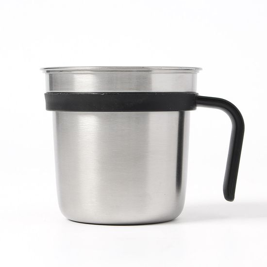 [엣모어]캠브로 손잡이 스텐 캠핑컵(450ml) (블랙)