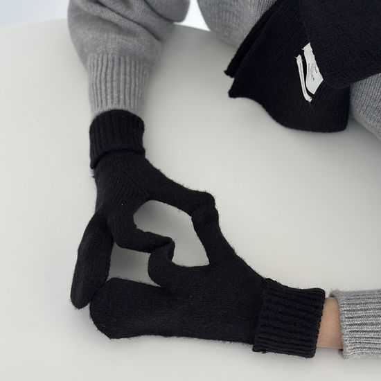 미니 머플러 벙어리 장갑 세트 4color