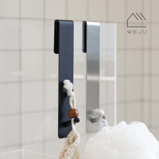위주 샤워부스 강화유리용 스텐 싱글 후크 걸이형 1단