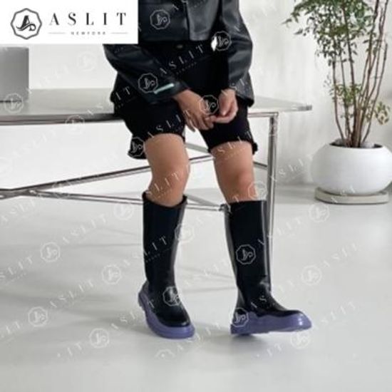 [애슬릿]발 편한 밴딩 통굽 첼시 롱 부츠