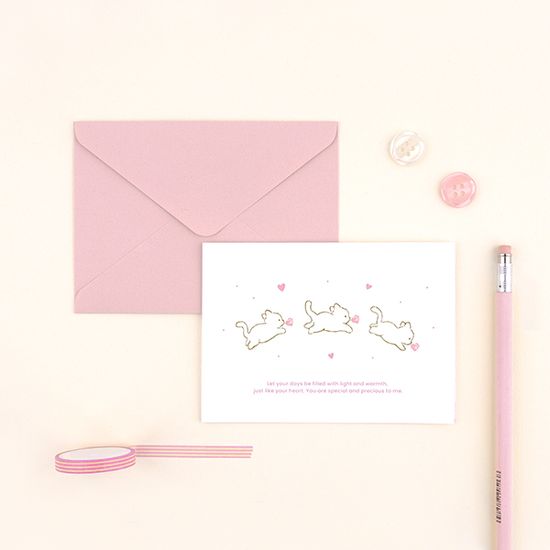 [대시앤도트] 플러피 러브 레터프레스 메세지 카드