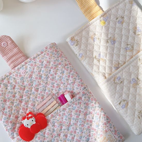 빈티지플럼 패브릭 책 아이패드 파우치