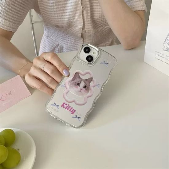 아이폰 14 13 12 리얼 고양이 미러 실리콘 케이스